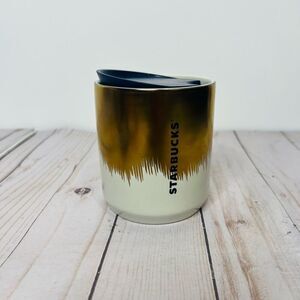 Starbucks Gold Drip Ceramic Travel Coffee Mug